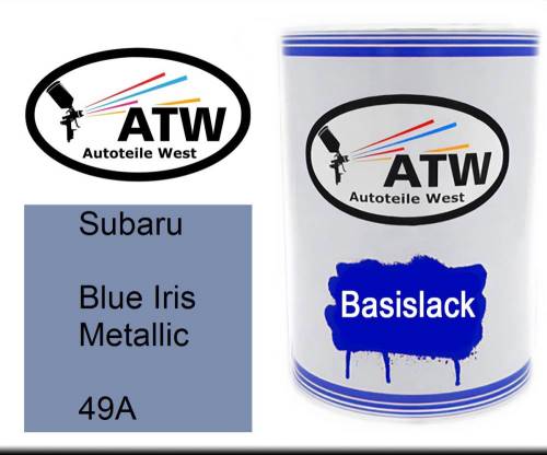 Subaru, Blue Iris Metallic, 49A: 500ml Lackdose, von ATW Autoteile West.